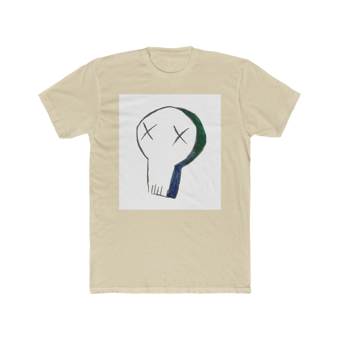 Minimal Skull Graphic Tee — Hand-Drawn X-Eye Skull T-Shirt