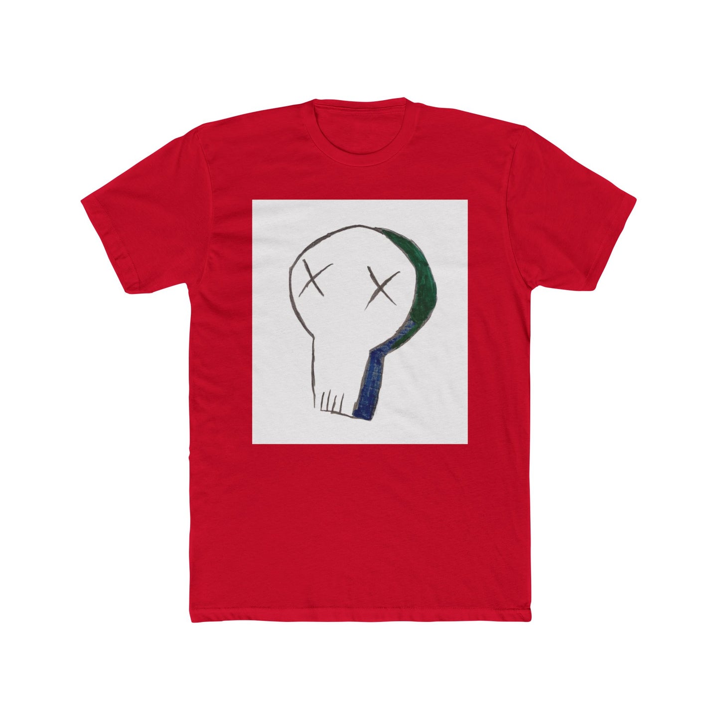 Minimal Skull Graphic Tee — Hand-Drawn X-Eye Skull T-Shirt